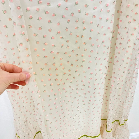 Vintage Union Made pink chiffon ruffle prom formal maxi dress Sz 7 small - Picture 6 of 10